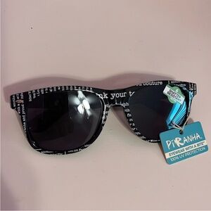 Newspaper Print Black Sunglasses